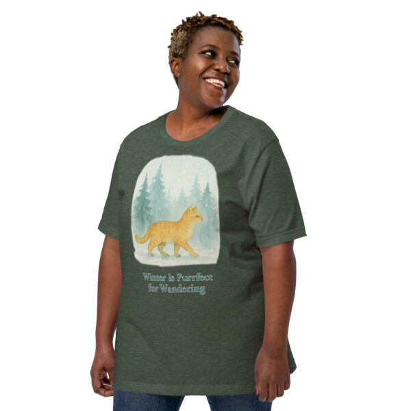 Winter Is Purrfect for Wandering – Snowy Forest Cat Tee