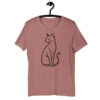 Quiet Majesty – Elegant Cat Outline Shirt