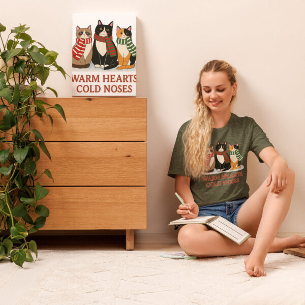 Warm Hearts, Cold Noses – Winter Cat Lover Tee