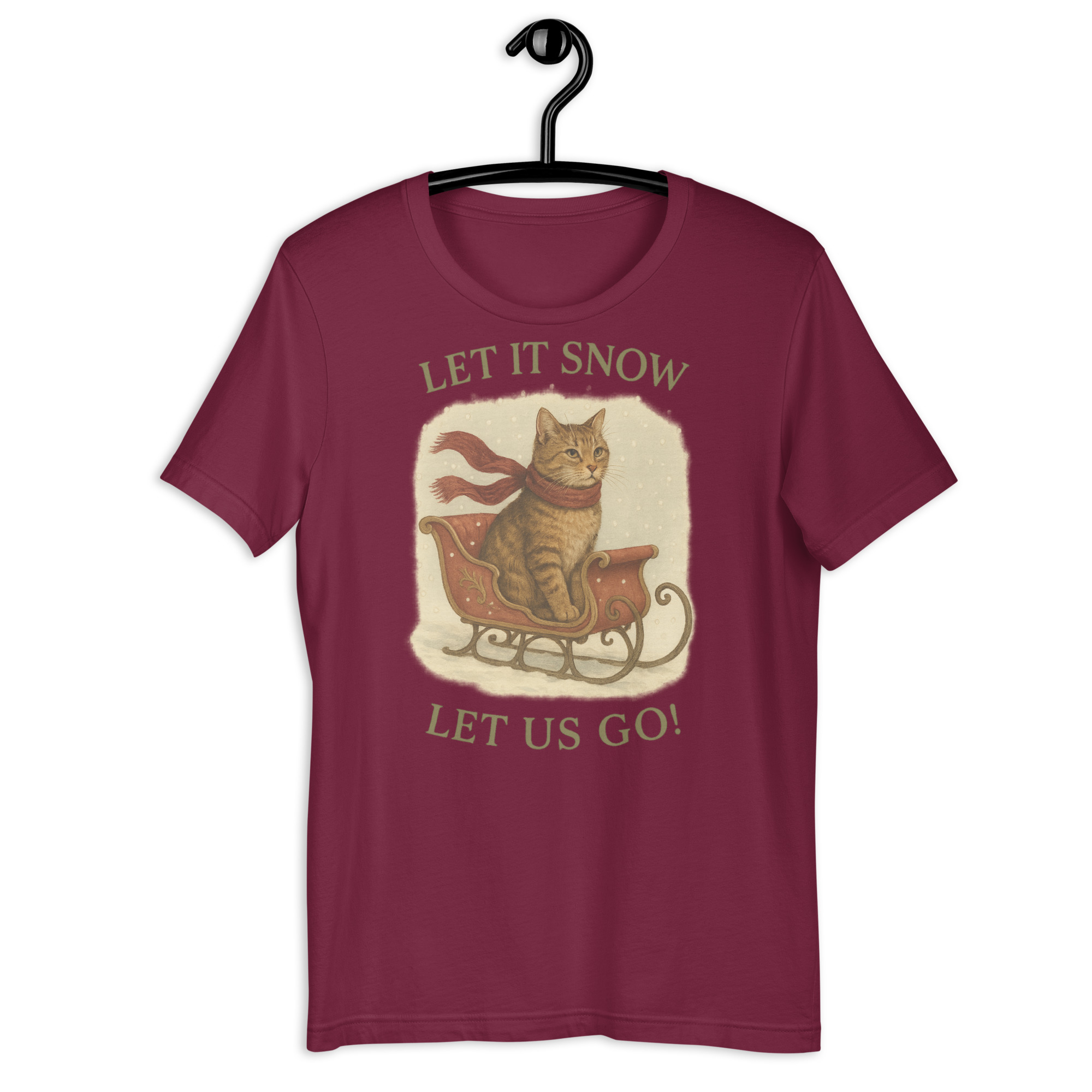 Let It Snow, Let Us Go – Vintage Cat Winter Tee