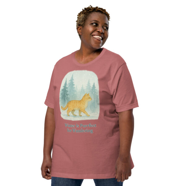 Winter Is Purrfect for Wandering – Snowy Forest Cat Tee