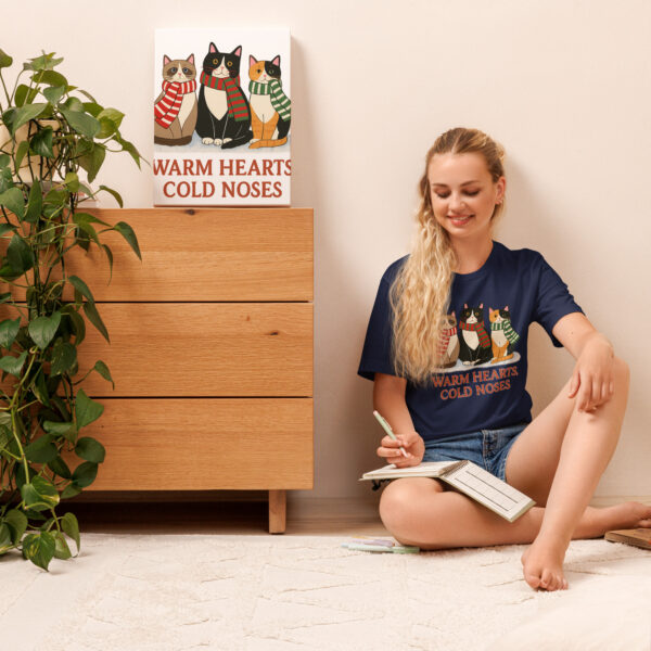 Warm Hearts, Cold Noses – Winter Cat Lover Tee