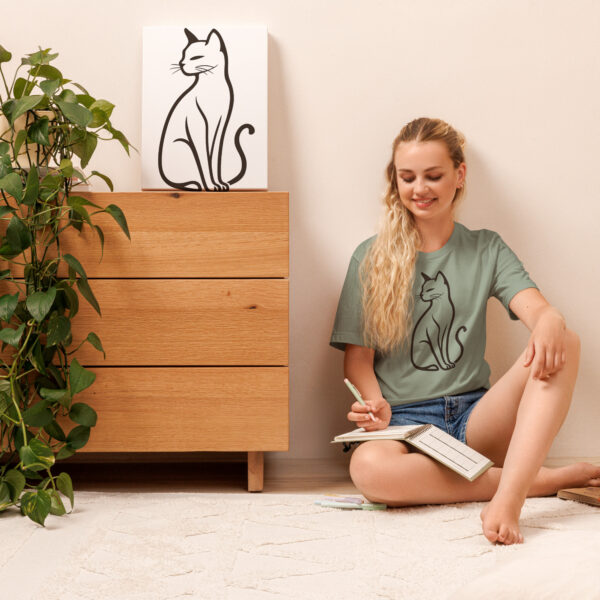 Quiet Majesty – Elegant Cat Outline Shirt