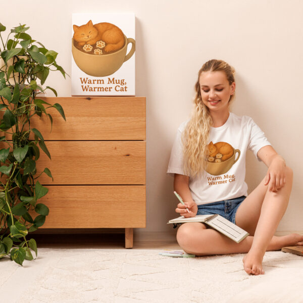 Cozy Cocoa Cat – Warm Mug, Warmer Cat Tee