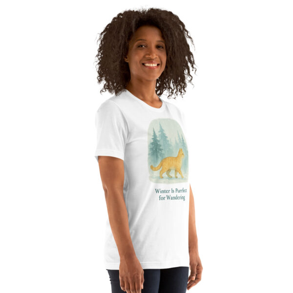 Winter Is Purrfect for Wandering – Snowy Forest Cat Tee