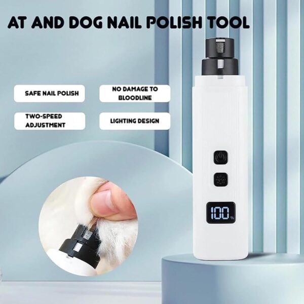 Cat Nail Trimmer – Ultra-Quiet 40dB Low-Vibration Grinder with 360° Dual-Speed Settings | Safe, Gentle & Powerful for All Cats