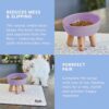 Tilted Ceramic Cat Bowl — Elevated Whisker-Friendly Feeding Bowl