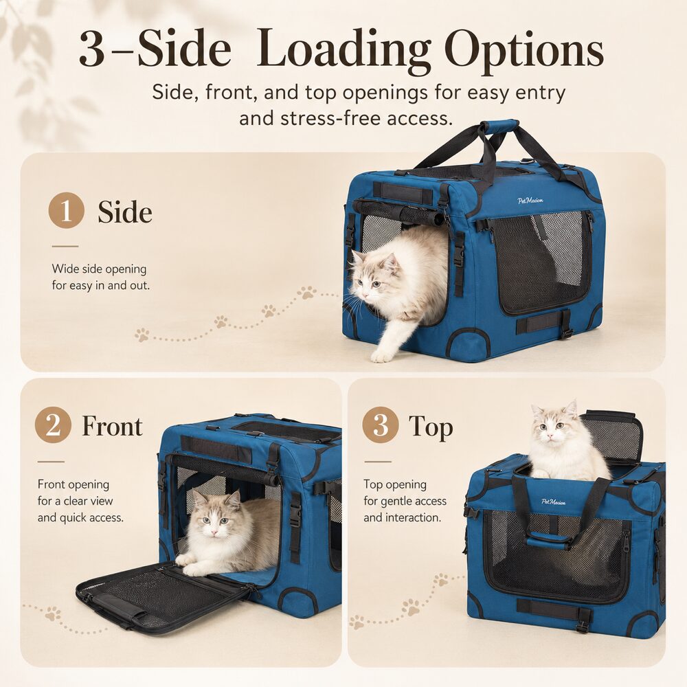 Extra Large Soft-Sided Cat Carrier for Two Cats