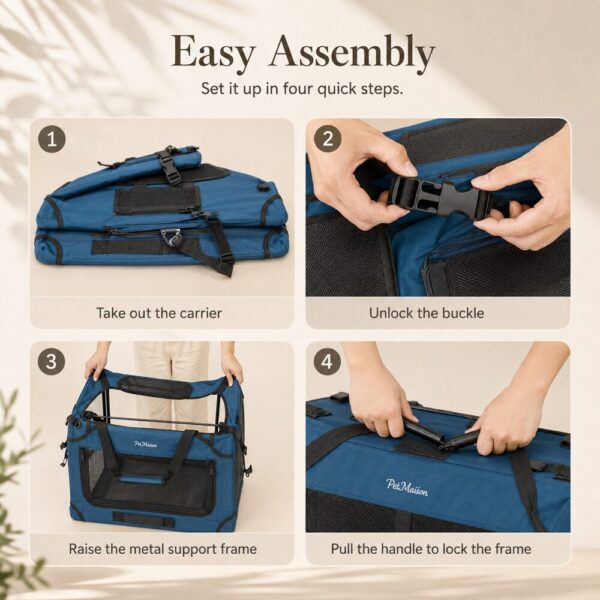 Extra Large Cat Carrier for Two Cats | Foldable Travel Carrier
