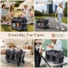 rolling cat carrier for two cats with wheels telescopic handle and breathable mesh