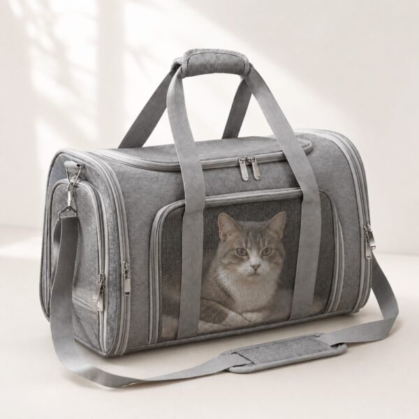 Soft-Sided Cat Carrier — Lightweight Travel Bag for Vet Visits & Airline Travel