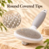 Self-Cleaning Cat Shedding Brush — Detangling Grooming Tool with Ergonomic Handle