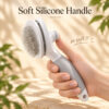 Self-Cleaning Cat Shedding Brush — Detangling Grooming Tool with Ergonomic Handle