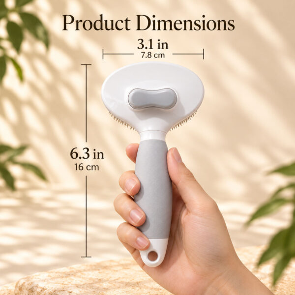 Self-Cleaning Cat Shedding Brush — Detangling Grooming Tool with Ergonomic Handle